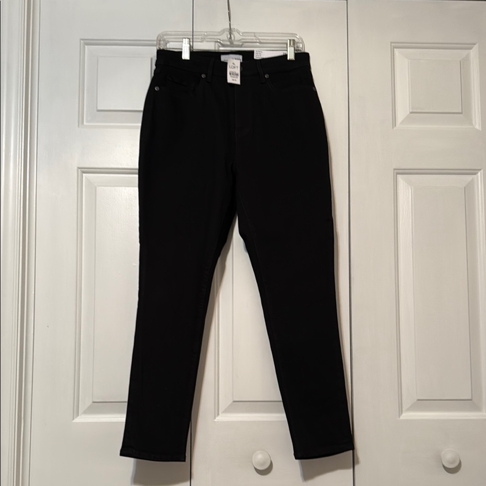 LOFT Charcoal High-Rise Skinny Jeans